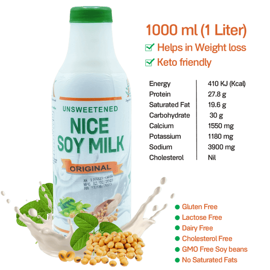 ORIGINAL (UNSWEETENED) SOY MILK - 1000ML