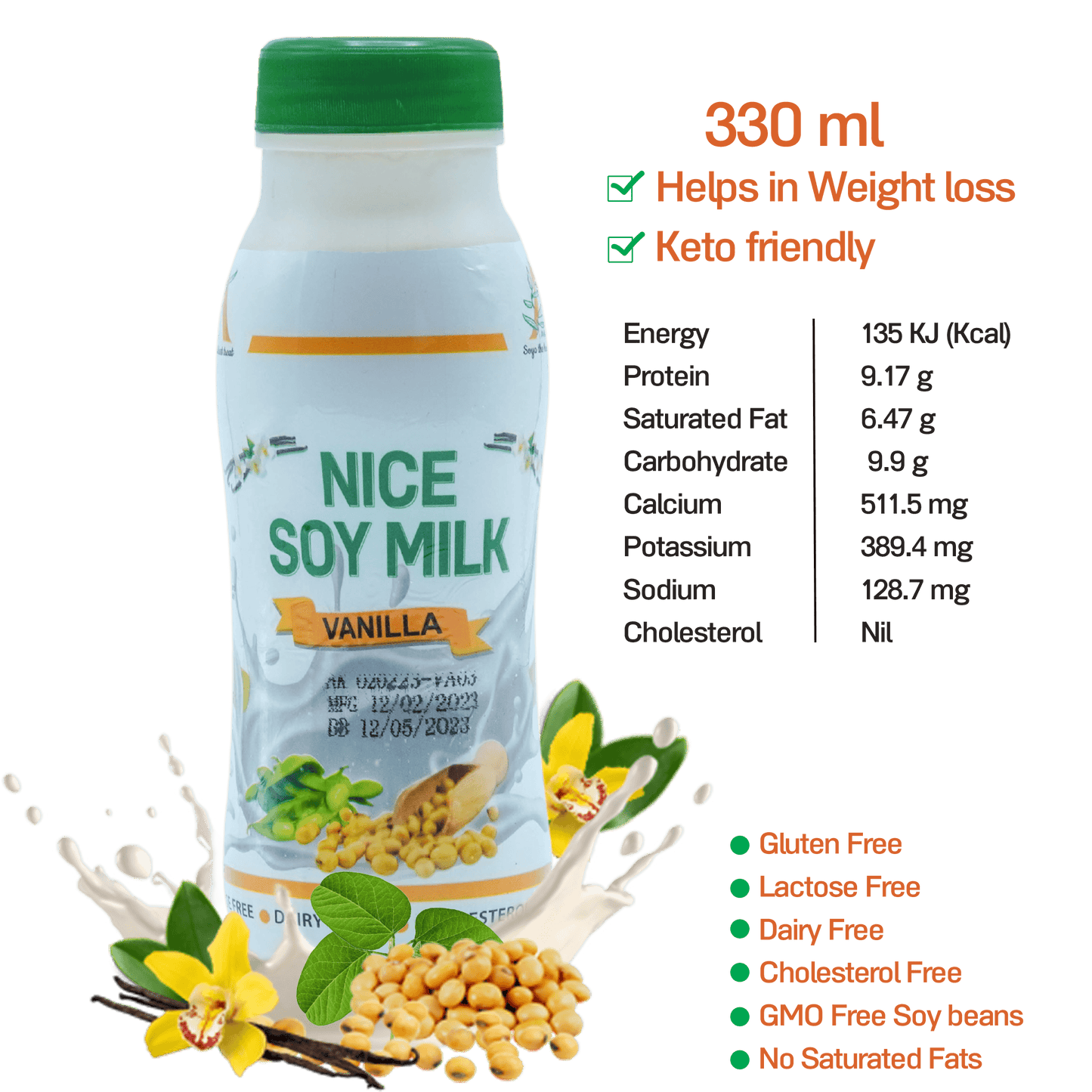 VANILLA SOY MILK - 330ML